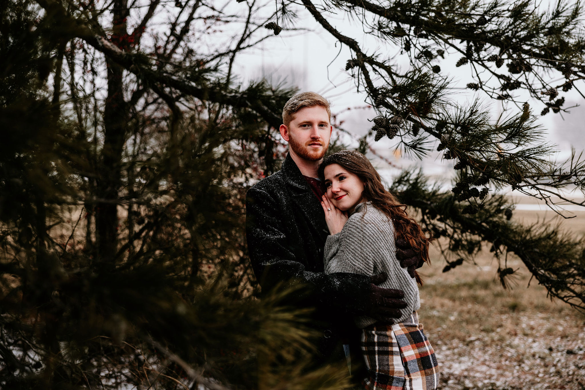 magical snowy engagement session